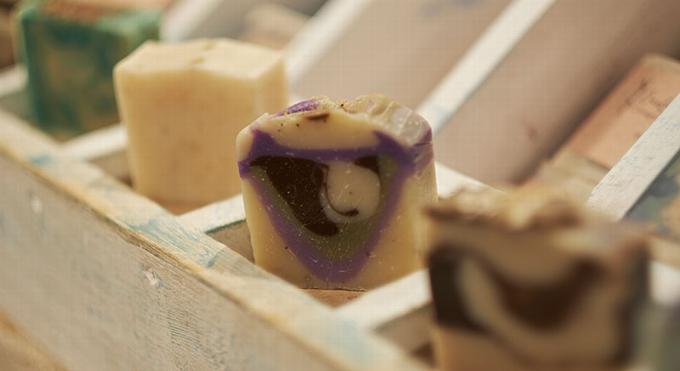 Soap on display in shop